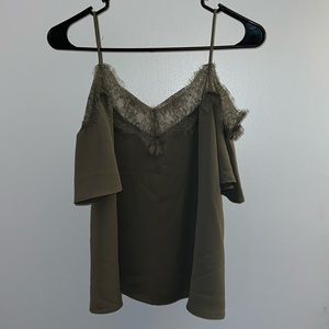 Very cute lace, off the shoulder shirt.